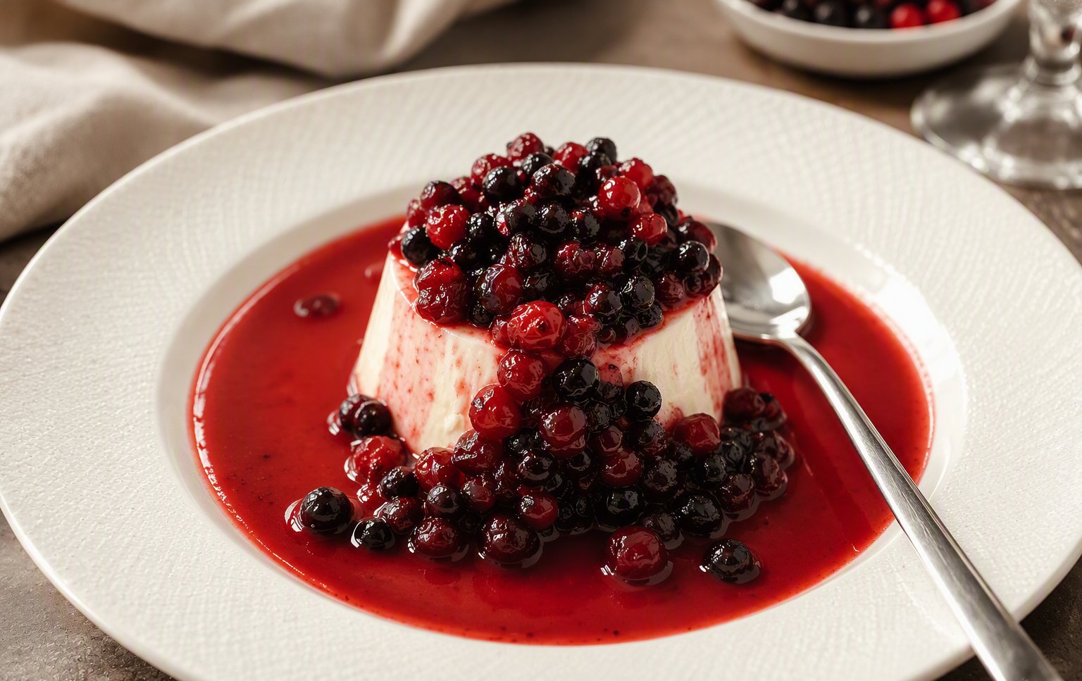 Panna cotta ai frutti di bosco